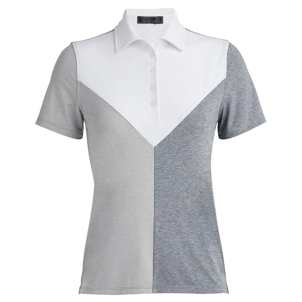 NWT G/FORE Color Block V Melange Tech Jersey Golf Polo Shirt Size Small - Picture 2 of 16